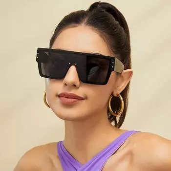Солнцезащитные очки унисекс в большой оправе, прямоугольные, пляжные, модные и легкие, подходят для повседневного украшения