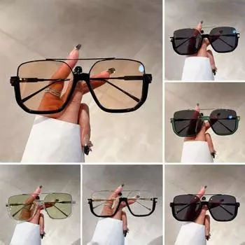 Солнцезащитные очки унисекс в винтажном стиле, гладкие, с защитой от УФ-лучей, солнечный свет, полуоправа, пляжные очки для отдыха, уличные очки, реквизит для фотосессии B