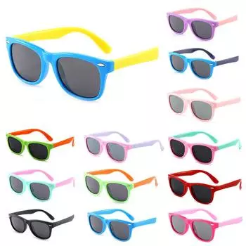 Солнцезащитные очки UV400, поляризованные, гибкие, защитные очки для мальчиков и девочек, яркие цвета, милые, детские, простые, модные аксессуары