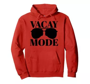 Солнцезащитные очки Vacation Mode для лета, пляжа, семьи, путешествий, отдыха, толстовка с капюшоном красный