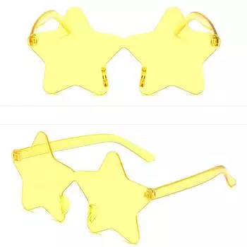 Солнцезащитные очки в форме звезды с пентаграммой, солнцезащитные очки без оправы, очки со звездами, солнцезащитные очки со звездами, маленькие фотоочки для лица, пляжные солнцезащитные очки оранжевый