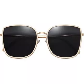 Солнцезащитные очки в корейском ретро-квадратном стиле 2025 для женщин - Модный стиль знаменитостей Classic Black