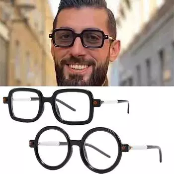 Солнцезащитные очки в круглой оправе Женские солнцезащитные очки в стиле панк Модные уличные очки Мужские очки в стиле хип-хоп Универсальные плоские очки