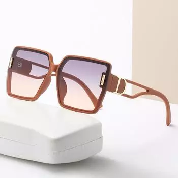 Солнцезащитные очки в квадратной большой оправе с полыми буквами Douyin Xiaohongshu, персонализированные модные солнцезащитные очки в том же стиле, интернет-знаменитости