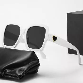 Солнцезащитные очки в квадратной большой оправе с сердечками, европейские и американские модные тенденции, женские солнцезащитные очки для интернет-знаменитостей