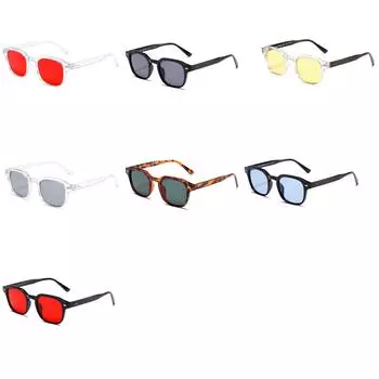 Солнцезащитные очки в квадратной оправе европейского и американского производства с модной защитой от ультрафиолета, модные, универсальные, с рисунком под рисовый ноготь One Size