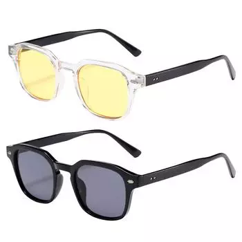 Солнцезащитные очки в квадратной оправе европейского образца UV400 One Size чёрный