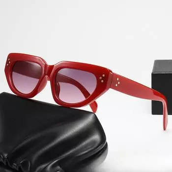 Солнцезащитные очки в маленькой оправе «кошачий глаз» с рисовыми гвоздями, модные и универсальные персонализированные солнцезащитные очки с защитой от ультрафиолета для женщин