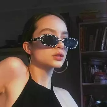 Солнцезащитные очки в маленькой овальной оправе Солнцезащитные очки в маленькой оправе для женщин Модные очки Солнцезащитные очки в стиле ретро Мотоциклетное оборудование Запчасти