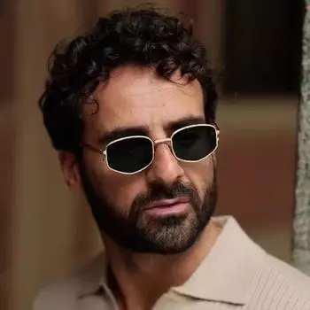 Солнцезащитные очки в металлической оправе Polygon для женщин, маленькие солнцезащитные очки Rhombus, унисекс, летний стиль, модные градиентные солнцезащитные очки