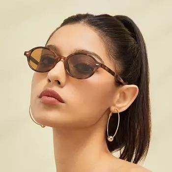 Солнцезащитные очки в овальной оправе черепахового цвета с антибликовым покрытием для женщин, легкие, подходят для повседневного украшения, соответствуют UV400