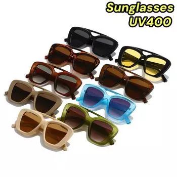 Солнцезащитные очки в полной оправе с двойным лучом, модные и персонализированные очки UV400, очки в стиле ретро, большие разноцветные очки-авиаторы As the picture