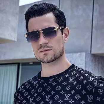 Солнцезащитные очки в полурамке с двойным лучом, квадратные солнцезащитные очки с алмазной огранкой, панк-хип-хоп, мрамор, текстура древесины, солнцезащитные очки серый