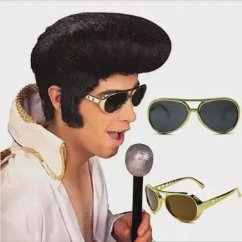 Солнцезащитные очки в стиле Элвиса на Хеллоуин 80-х годов в стиле ретро Gold Festival