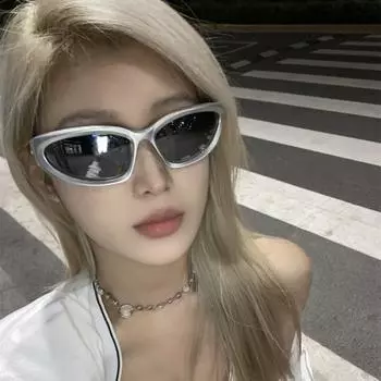 Солнцезащитные очки в стиле панк, уникальные спортивные солнцезащитные очки для мужчин и женщин, неполяризованные, для верховой езды, зеркальные, цветные очки серебряный