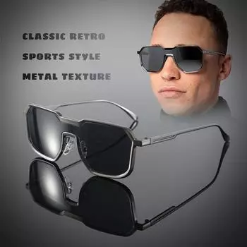 Солнцезащитные очки в стиле ретро киберпанк One Piece Square для мужчин с металлической оправой, модные женские повседневные солнцезащитные очки унисекс в стиле панк