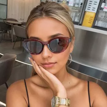 Солнцезащитные очки в стиле ретро «кошачий глаз» для женщин. Модные большие, тонкие, сверхлегкие солнцезащитные очки с защитой от ультрафиолета.
