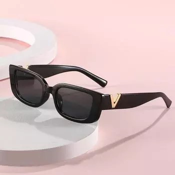 Солнцезащитные очки в стиле ретро, прямоугольные, женские/мужские, унисекс, с модными V-образными ножками, уличный солнцезащитный козырек белый