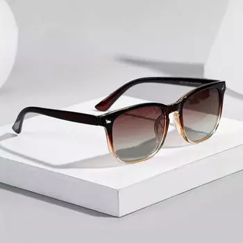 Солнцезащитные очки в стиле ретро с градиентом и квадратной оправой для мужчин и женщин, модные очки с защитой от ультрафиолета, солнцезащитные очки UV400 коричневый