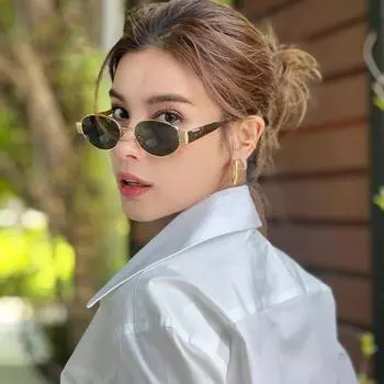 Солнцезащитные очки в стиле стимпанк в стиле ретро, новые винтажные женские металлические овальные солнцезащитные очки, женские классические солнцезащитные очки UV400