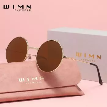 Солнцезащитные очки WIMN Lightweight Round Oправа со 100% защитой от ультрафиолета и усовершенствованной поляризационной технологией коричневый
