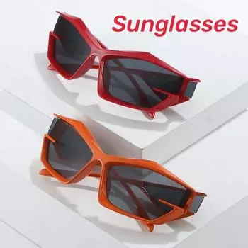 Солнцезащитные очки Y2K Street Fashion Новые футуристические технологии Солнцезащитные очки Личность Хип-хоп Мужчины Женщины Очки с защитой UV400 AS PICTURE