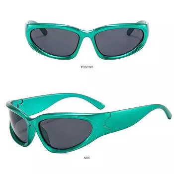 Солнцезащитные очки Y2K Wrap Around, футуристические овальные спортивные солнцезащитные очки 2025 года, модные модные очки в стиле винтажного панка