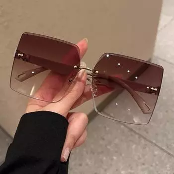 Солнцезащитные очки женские без оправы с большой оправой, солнцезащитные очки Advanced Sense Big Face Thin Anti-Ultraviole Sun Protection single sunglasses