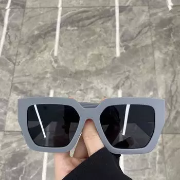 Солнцезащитные очки женские квадратная оправа большая оправа круглая уличная съемка коричневые солнцезащитные очки анти-ультрафиолетовый прилив - серый