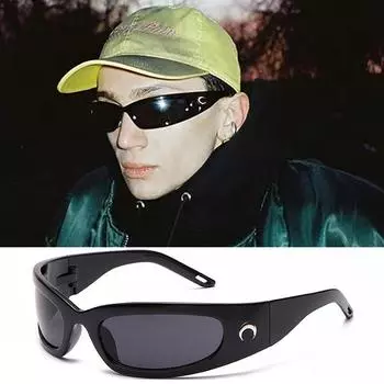 Солнцезащитные очки женские мужские большие модные солнцезащитные очки панк цельные спортивные солнцезащитные очки для велоспорта