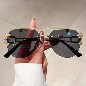 Солнцезащитные очки женские роскошные винтажные модные очки без оправы Lunette больших размеров Shades De Soleil Femme Gafas De Sol Mujer Lentes As the picture