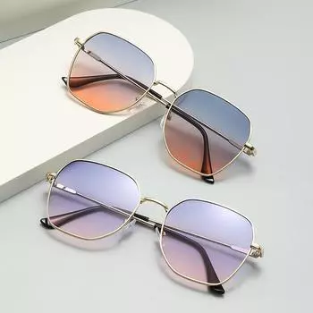 Солнцезащитные очки женские, устойчивые к ультрафиолетовому излучению, солнцезащитные очки в металлической оправе, солнцезащитные очки в стиле ретро, модные очки, неполяризованные модные аксессуары чёрный