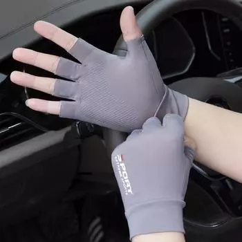 Солнцезащитные перчатки для езды на велосипеде Летние солнцезащитные перчатки для вождения и верховой езды Нескользящие дышащие перчатки Перчатки с сенсорным экраном на половину пальца Перчатки для рыбалки и велоспорта