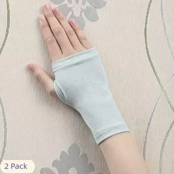 Солнцезащитные перчатки Мужские спортивные фитнес Тонкие маскирующие шрамы Ледяной шелк Уличные летние Солнцезащитные Открытые пальцы Сбор чая Напульсник Половина пальца Mint Green All yards
