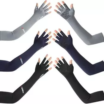 Солнцезащитные рукава для льда, летние рукава для защиты от солнца, комплект нарукавников для занятий спортом на открытом воздухе, мужские рукава из ледяного шелка, рукав для водителя