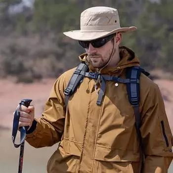 Солнцезащитные шляпы для мужчин и женщин UPF50+ Ковбойская шляпа с широкими полями и регулируемым ремешком на подбородке Дышащая рыбалка армия зеленый