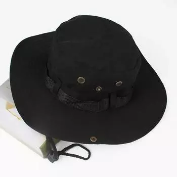 Солнцезащитные шляпы для мужчин, кепка для рыбалки на открытом воздухе, с широкими полями, защита от ультрафиолета, женская шляпа-ведро, летние походные рыбацкие кепки чёрный