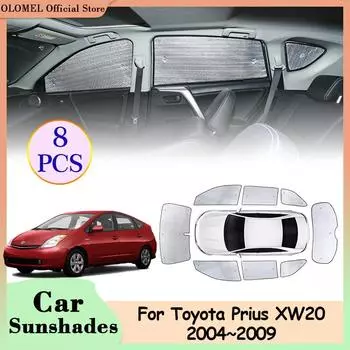 Солнцезащитные шторки с полным покрытием для Toyota Prius XW20 2004~2009, козырек на лобовое стекло автомобиля, шторка на заднее стекло, защитный экран от ультрафиолета, аксессуары