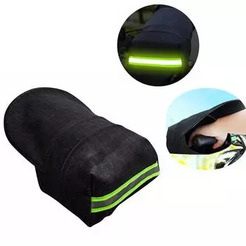 Солнцезащитные водонепроницаемые ветрозащитные перчатки для электрического велосипеда, дизайн со светоотражающей полосой, дышащая защита рук, перчатки для руля мотоцикла чёрный