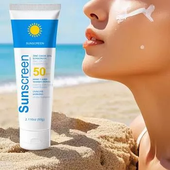 Солнцезащитный бальзам, увлажняющий солнцезащитный бальзам, солнцезащитный крем SPF50 для лица с защитой от УФ-лучей, водостойкий и нежирный солнцезащитный крем 30 г One Size белый