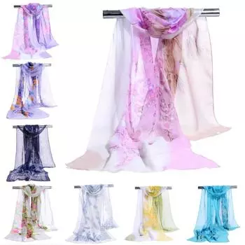 Солнцезащитный длинный шифоновый шарф-бабочка, хиджаб, пляжные шарфы для женщин 4