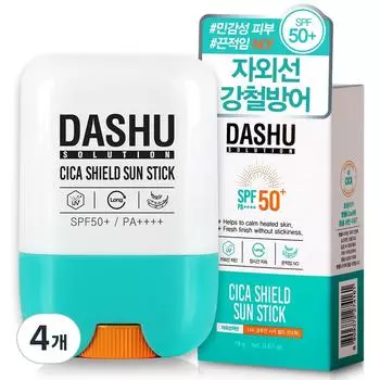 Солнцезащитный карандаш Dashu Solution Cica Shield SPF50+ PA++++, 19 г, 4 шт.