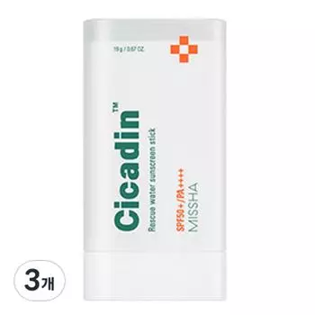Солнцезащитный карандаш Missha Cicadine Rescue Water SPF50+ PA++++, 19 г, 3 шт.