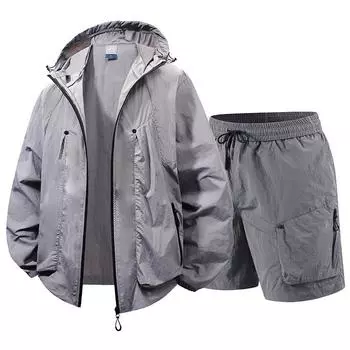 Солнцезащитный комплект с капюшоном для мужчин, дышащий и быстросохнущий, для спорта на открытом воздухе, рыбалки, солнцезащитная одежда для пар S