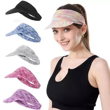 Солнцезащитный козырек, эластичная спортивная шапка, повязка на голову для тенниса, гольфа, женская женская солнцезащитная кепка синий