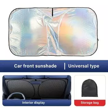 Солнцезащитный козырек автомобиля, лобовое стекло, преломляющий солнцезащитный козырек, теплоизоляционная солнцезащитная шторка, защитная пластина для окна, защитный экран для переднего окна, салон автомобиля Laser model (55.91 * 31.5 inches)
