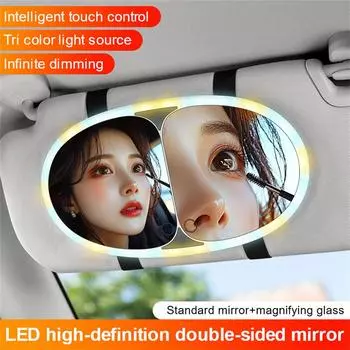 Солнцезащитный козырек автомобиля Зеркало для макияжа в автомобиле Зеркало для макияжа в автомобиле Зеркало для макияжа с высоким разрешением One Size белый