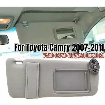 Солнцезащитный козырек без света для Toyota Camry 2007 2008 2009 2010 2011 74310-06750-E0 74320-06780-B0 Сторона водителя и пассажира