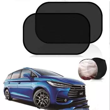 Солнцезащитный козырек для автомобиля, летняя пленка для автомобильного окна, солнцезащитный козырек, черная сетка, солнцезащитный козырек для детского бокового окна, занавеска с защитой от солнца, сетка 53x35cm чёрный