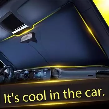 Солнцезащитный козырек для лобового стекла автомобиля Прочный для защиты от солнца Теплоизоляция УФ Солнцезащитный козырек для лобового стекла автомобиля Складной солнцезащитный козырек Titanium silver /145*80cm